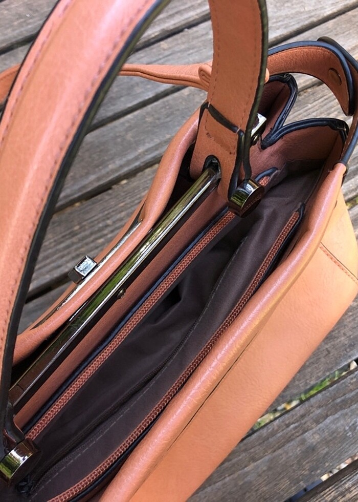 Somon rengi çanta - Görsel 3