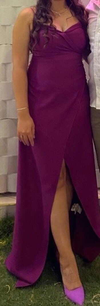 Mürdüm Gece Elbisesi - Görsel 6