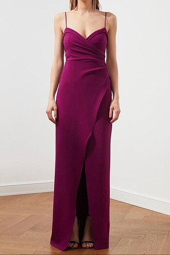 Mürdüm Gece Elbisesi - Görsel 5