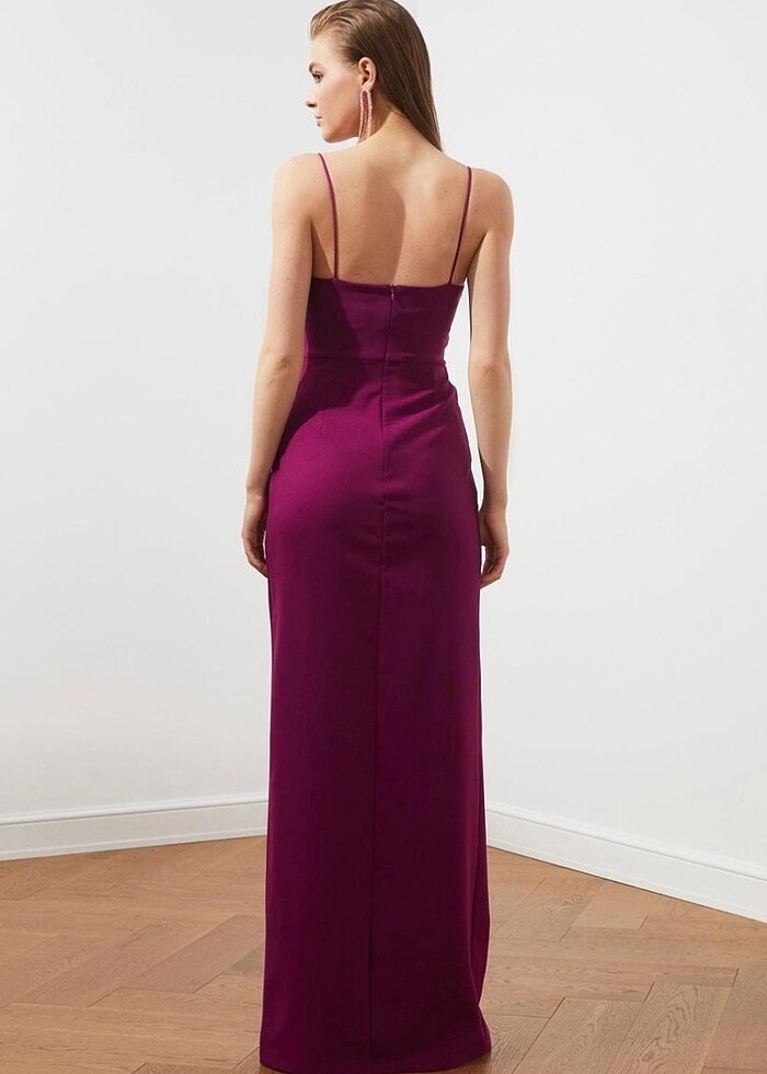 Mürdüm Gece Elbisesi - Görsel 4