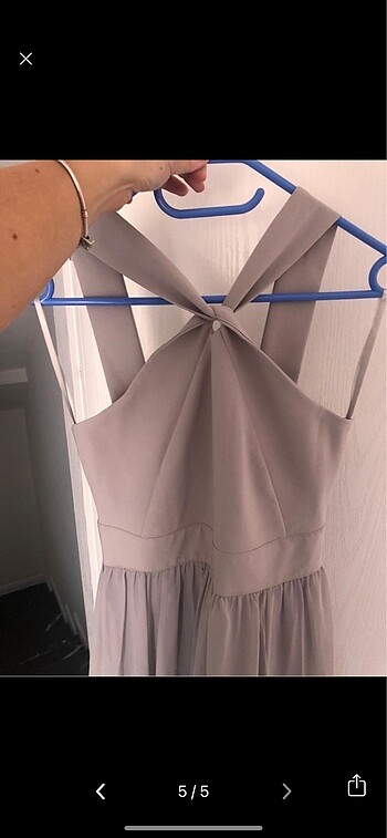 Gri Gece Elbisesi - Görsel 5