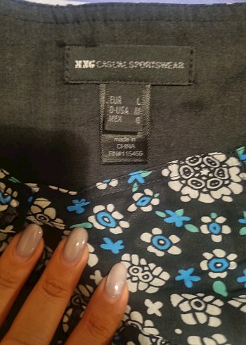 l Beden mavi Renk Mango Fırfırlı Etek, Bohem Stil, Mavi