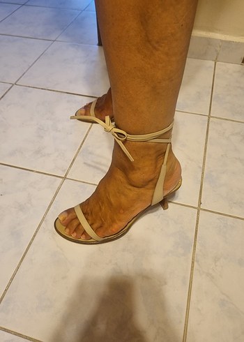 Diğer Nude Bağcıklı İnce Topuklu Kadın Ayakkabı