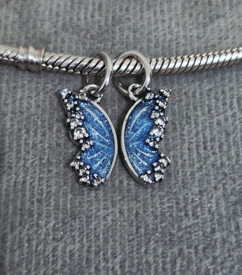 Pandora New ışıltılı kelebek kanatları charm - Görsel 2