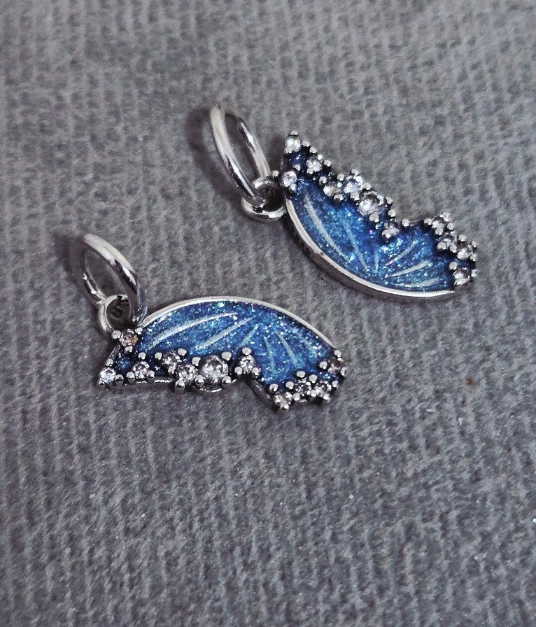 Pandora New ışıltılı kelebek kanatları charm - Görsel 5