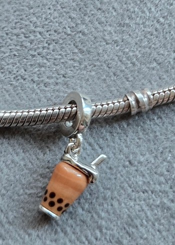  Beden turuncu Renk Pandora murano bubble tea charm