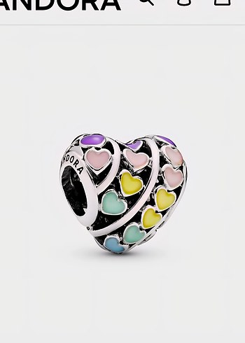 Pandora Gökkuşağı kalpleri charm