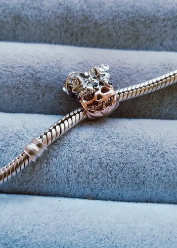  Beden çeşitli Renk Pandora karanlıkta parlayan Mickey balkabağı charm