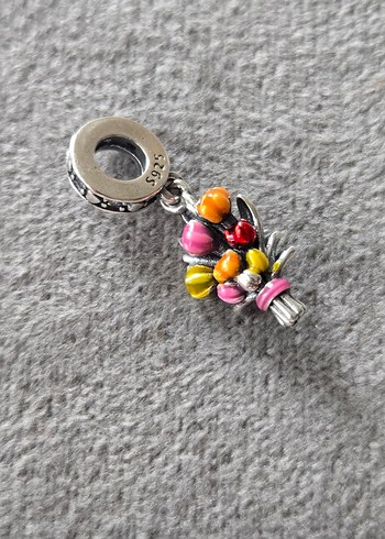 çiçek buketi gümüş charm - Görsel 4