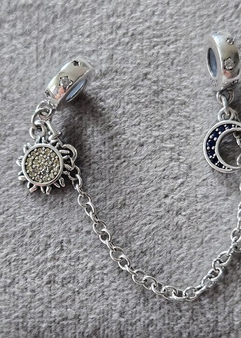 ay ve güneş güvenlik zinciri charm - Görsel 3