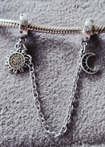 ay ve güneş güvenlik zinciri charm - Görsel 2