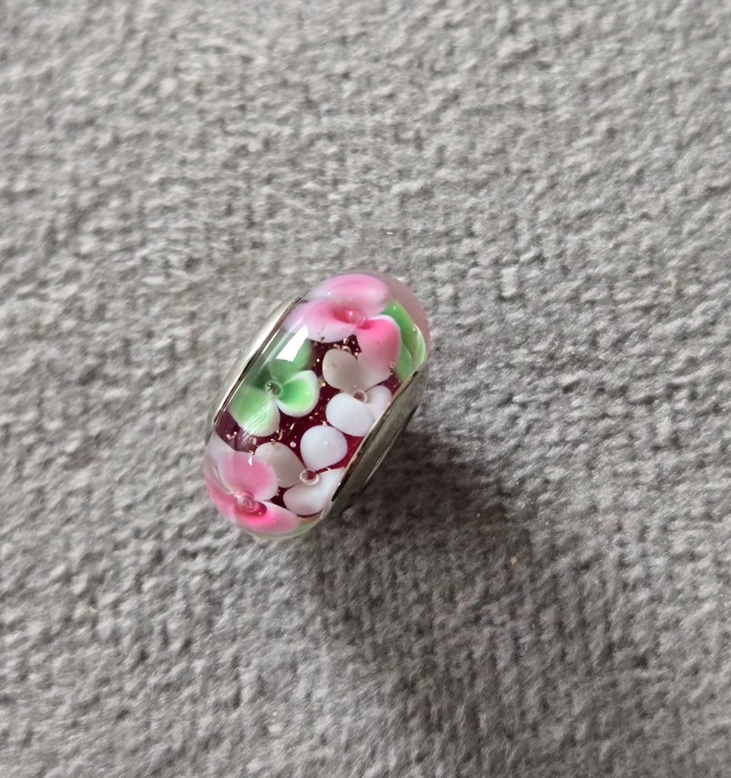 renkli çiçekli murano charm - Görsel 4