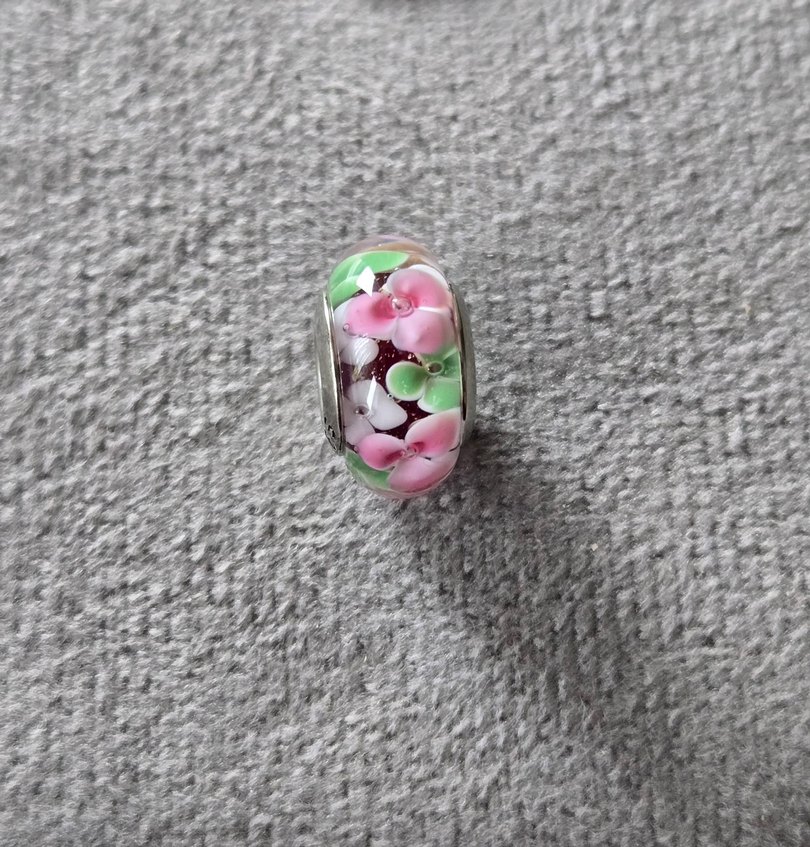 renkli çiçekli murano charm - Görsel 3