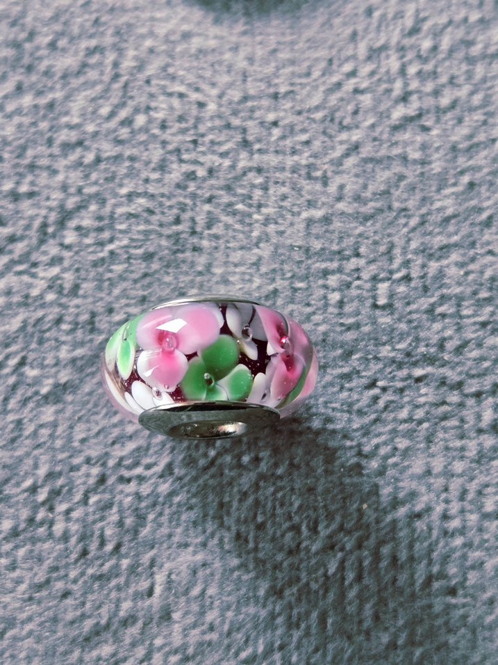 renkli çiçekli murano charm - Görsel 5