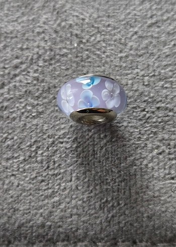 Lila çiçekli murano charm - Görsel 5
