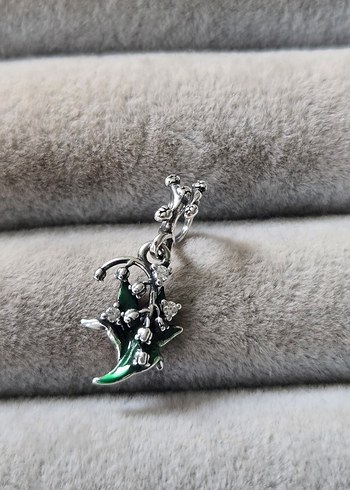 ışıltılı zambak gümüş charm - Görsel 3