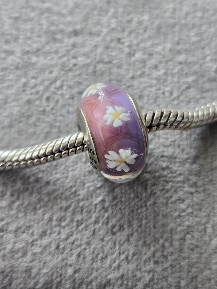 renkli papatyalı murano charm - Görsel 2