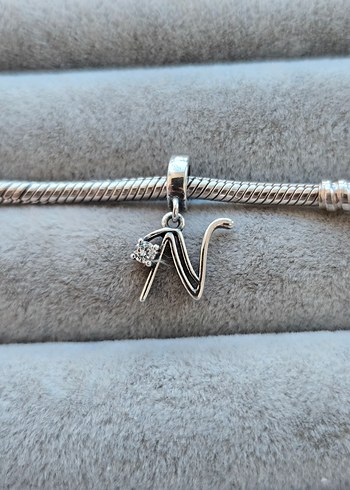 Pandora Pandora ışıltılı N harf charm