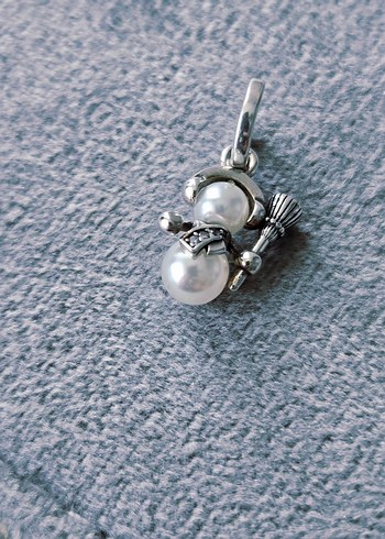 kardan adam gümüş charm - Görsel 3