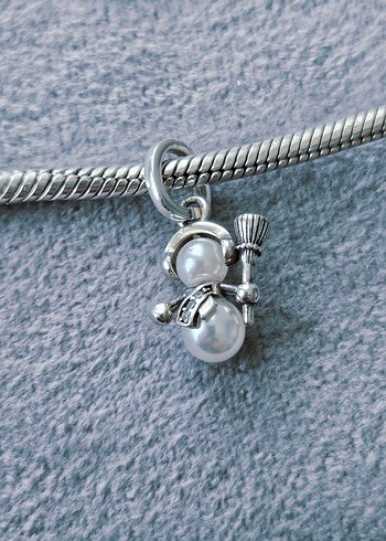 kardan adam gümüş charm - Görsel 2