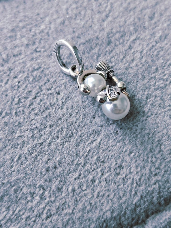 kardan adam gümüş charm - Görsel 4