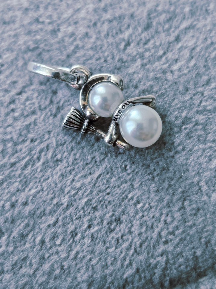 kardan adam gümüş charm - Görsel 5