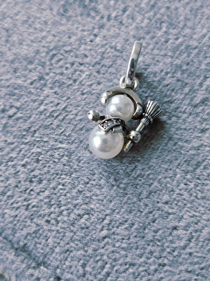 kardan adam gümüş charm - Görsel 3