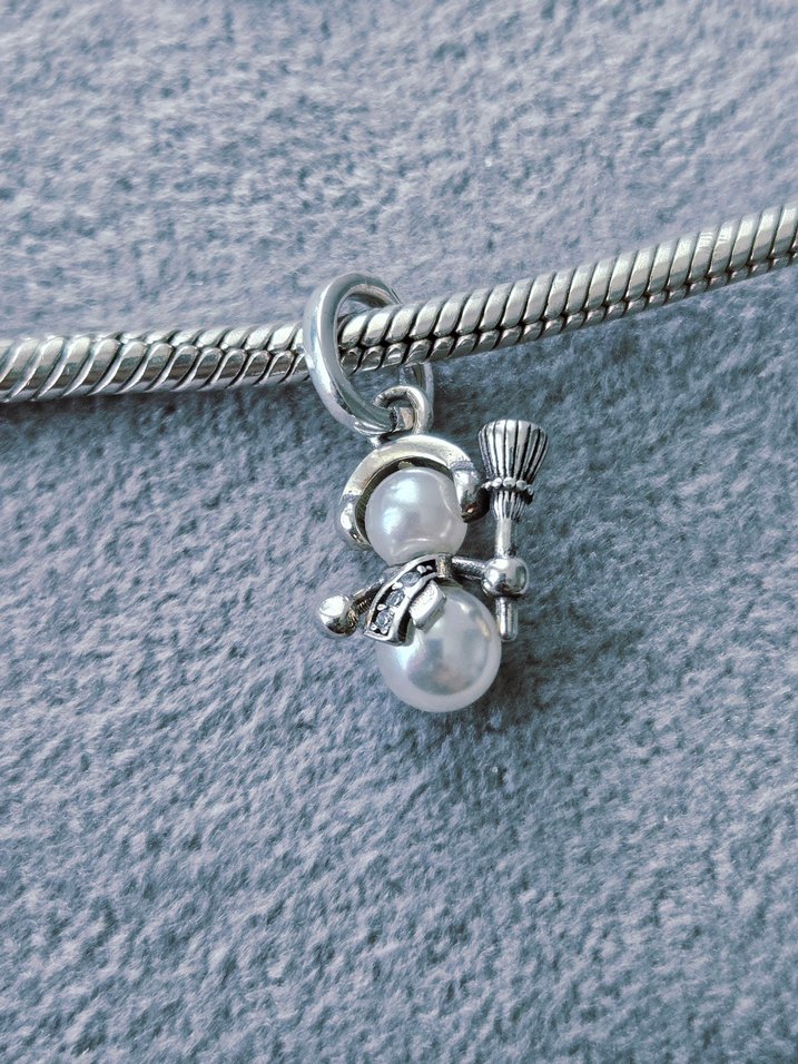 kardan adam gümüş charm - Görsel 2