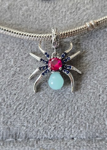 karanlıkta parlayan ışıltılı örümcek charm - Görsel 2