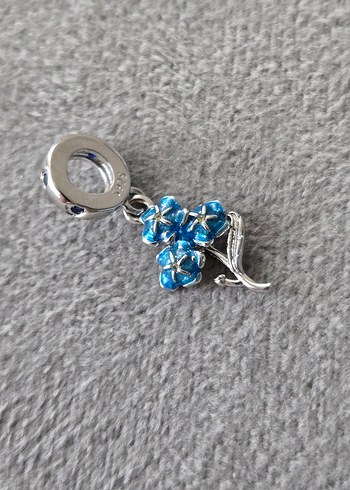 parıltılı mavi çiçekler charm - Görsel 4