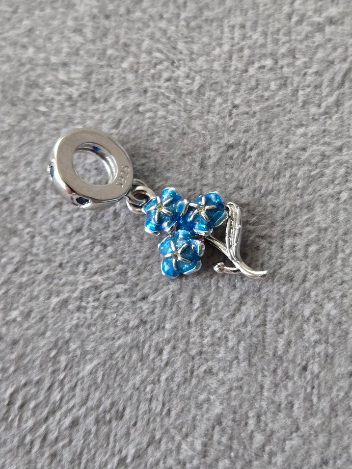 parıltılı mavi çiçekler charm - Görsel 4