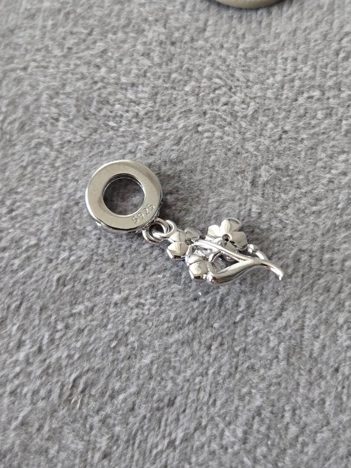 parıltılı mavi çiçekler charm - Görsel 5