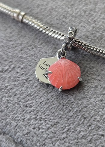 pembe midye gümüş charm - Görsel 2