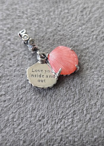 pembe midye gümüş charm - Görsel 5