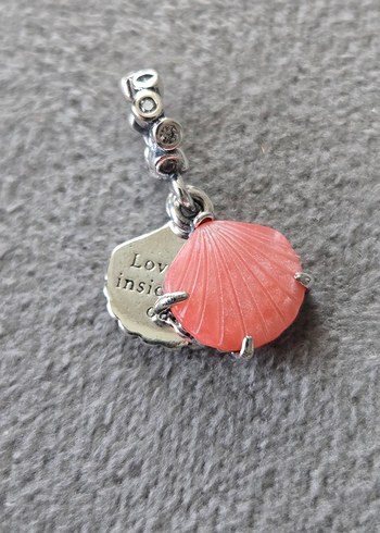 pembe midye gümüş charm - Görsel 6