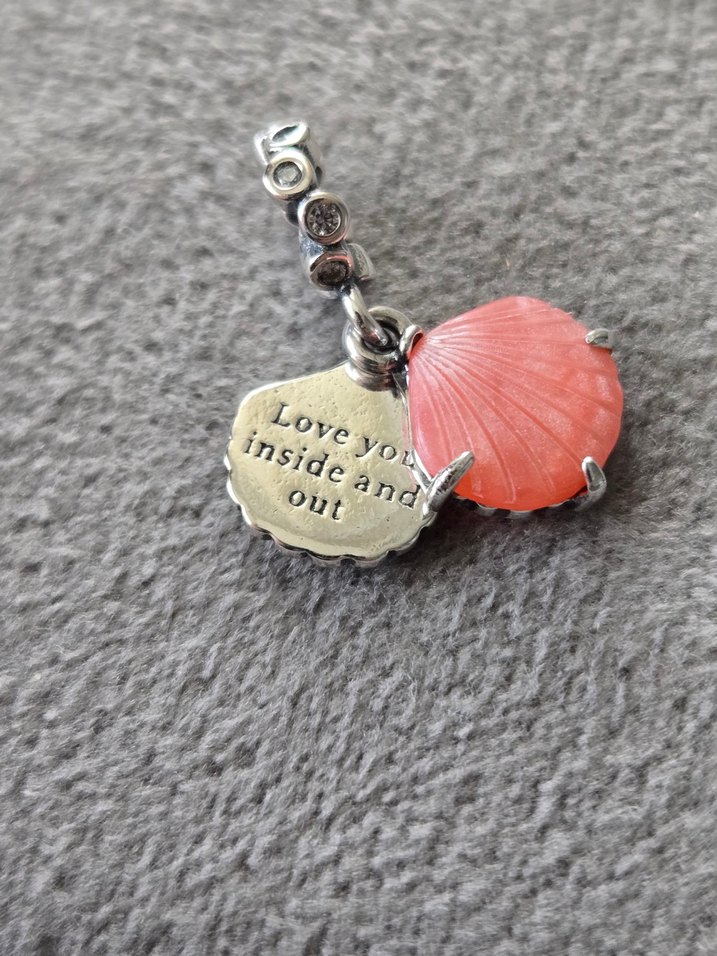 pembe midye gümüş charm - Görsel 3