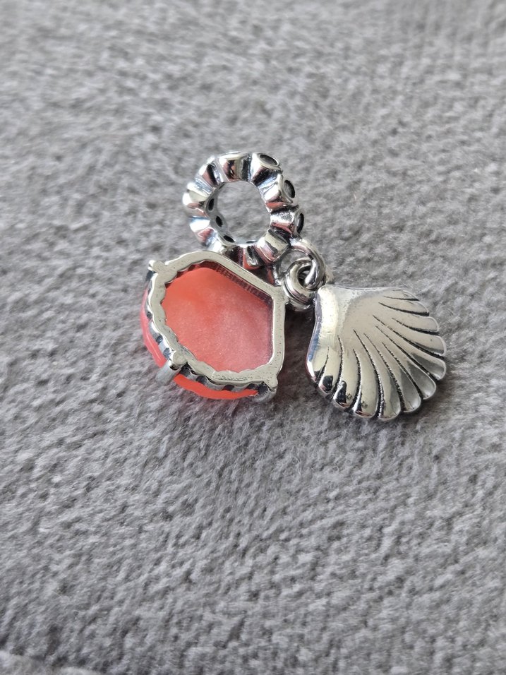 pembe midye gümüş charm - Görsel 4