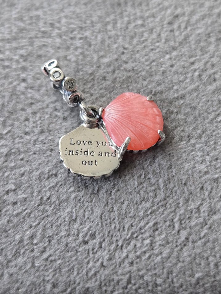 pembe midye gümüş charm - Görsel 5