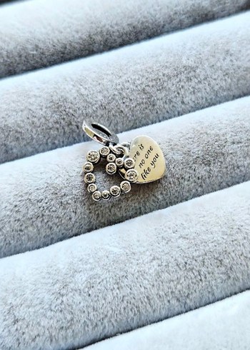 ışıltılı kalp çift sallantılı charm - Görsel 3