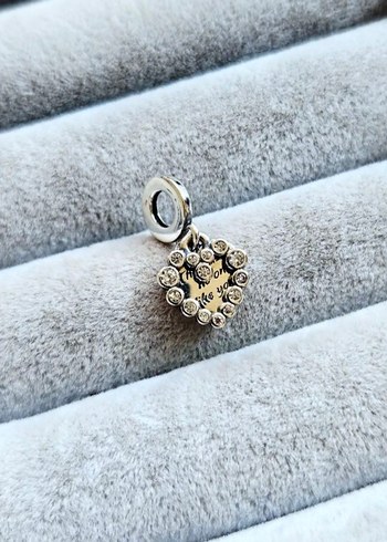 ışıltılı kalp çift sallantılı charm - Görsel 4