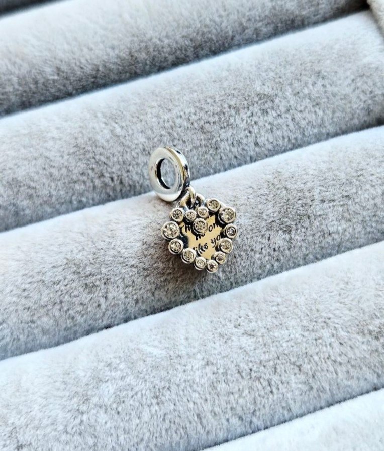 ışıltılı kalp çift sallantılı charm - Görsel 4