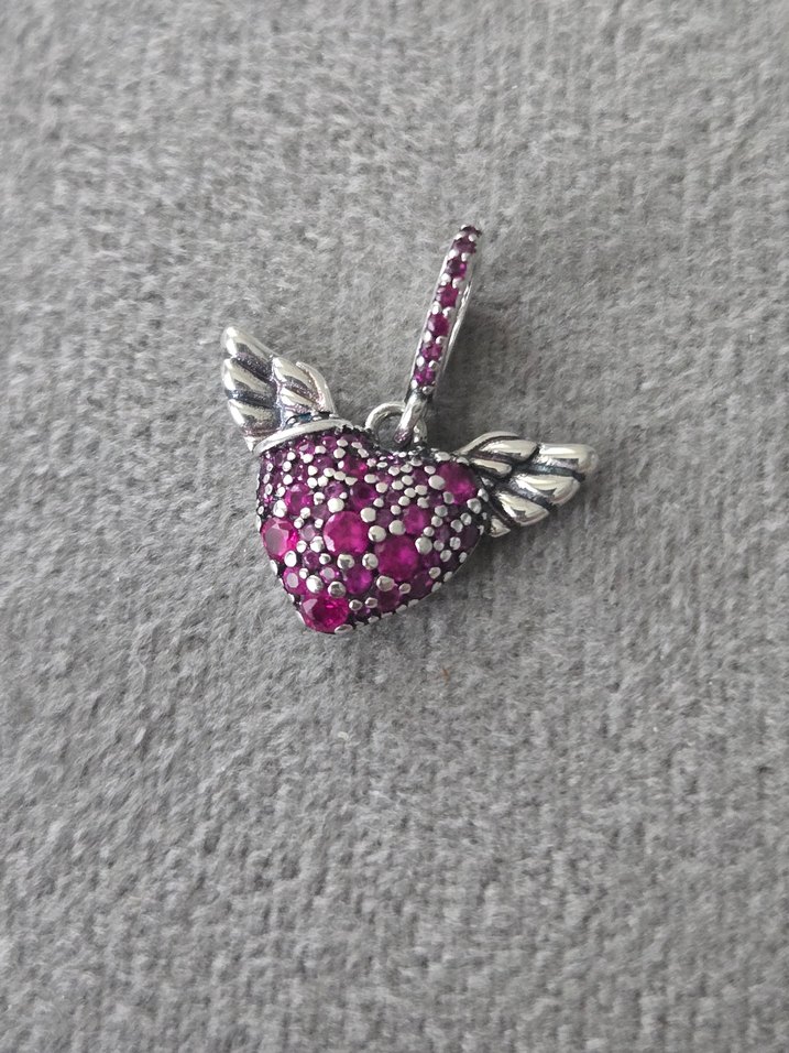 melek kanatlı kalp charm - Görsel 3