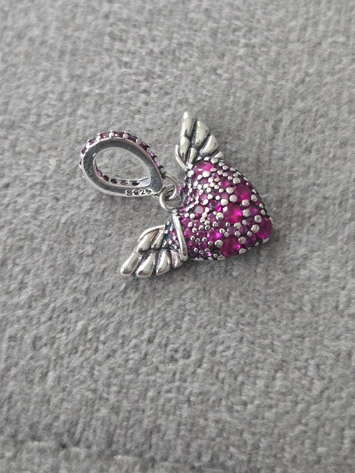 melek kanatlı kalp charm - Görsel 4