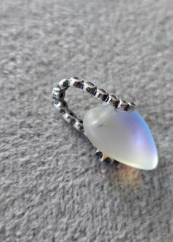 yansımalı kalp gümüş charm - Görsel 6