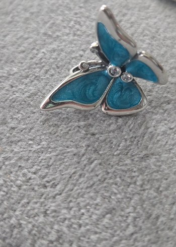 mavi kelebek gümüş charm - Görsel 5