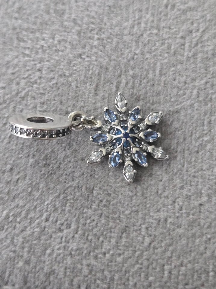 ışıltılı mavi kar tanesi charm - Görsel 4