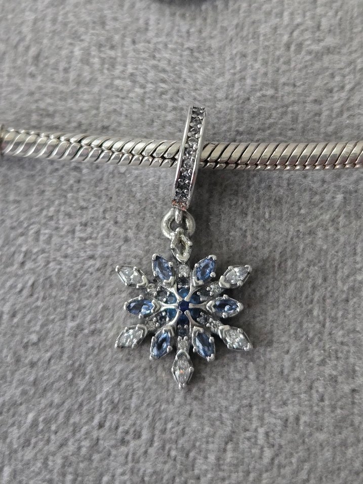 ışıltılı mavi kar tanesi charm - Görsel 2