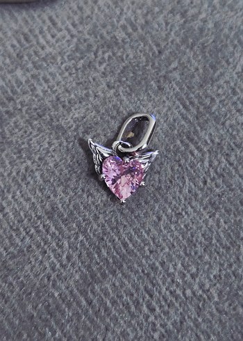 kanatlı pembe kalp me charm - Görsel 4