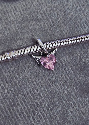 kanatlı pembe kalp me charm - Görsel 2