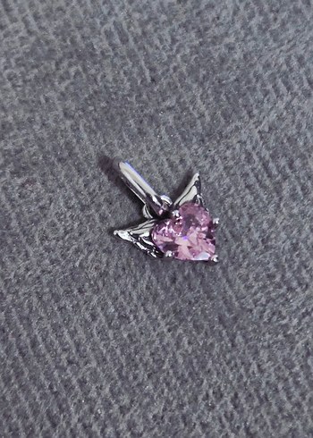 kanatlı pembe kalp me charm - Görsel 3